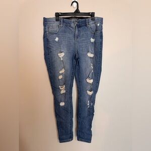 Torrid Distressed Blue Skinny Jeans